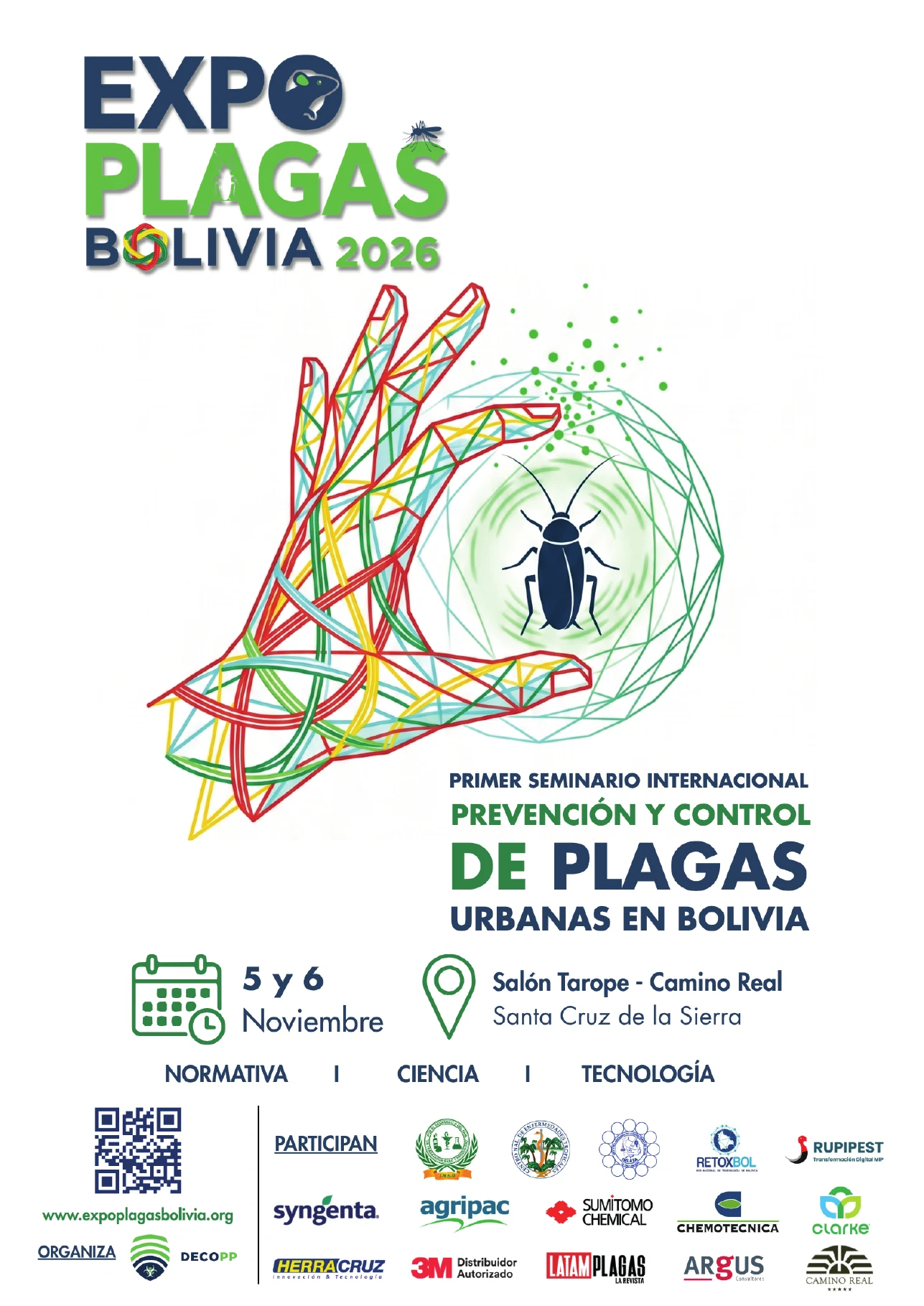 Official flyer for ExpoPlagas Bolivia 2026