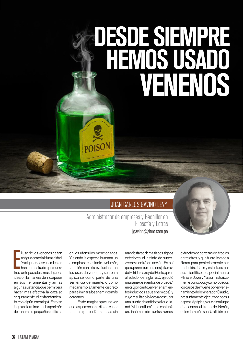 Apertura del artículo sobre el uso histórico de venenos