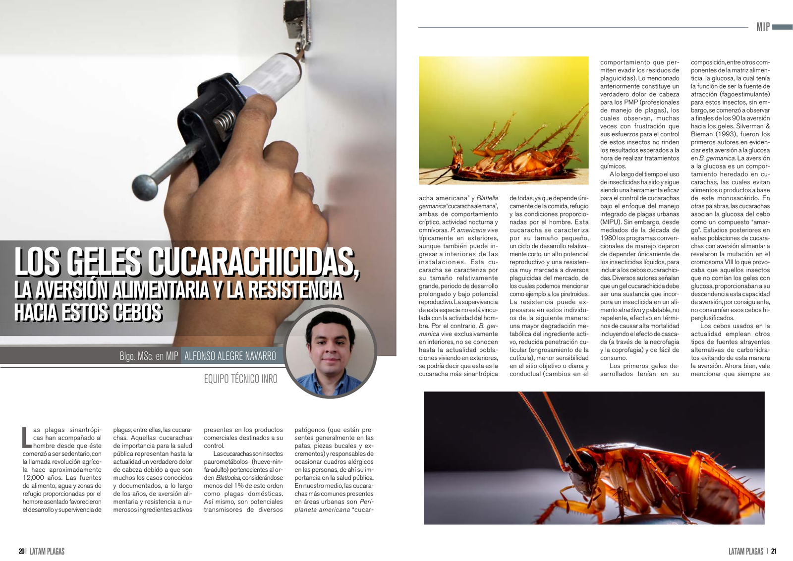 Apertura del artículo sobre geles cucarachicidas y resistencia