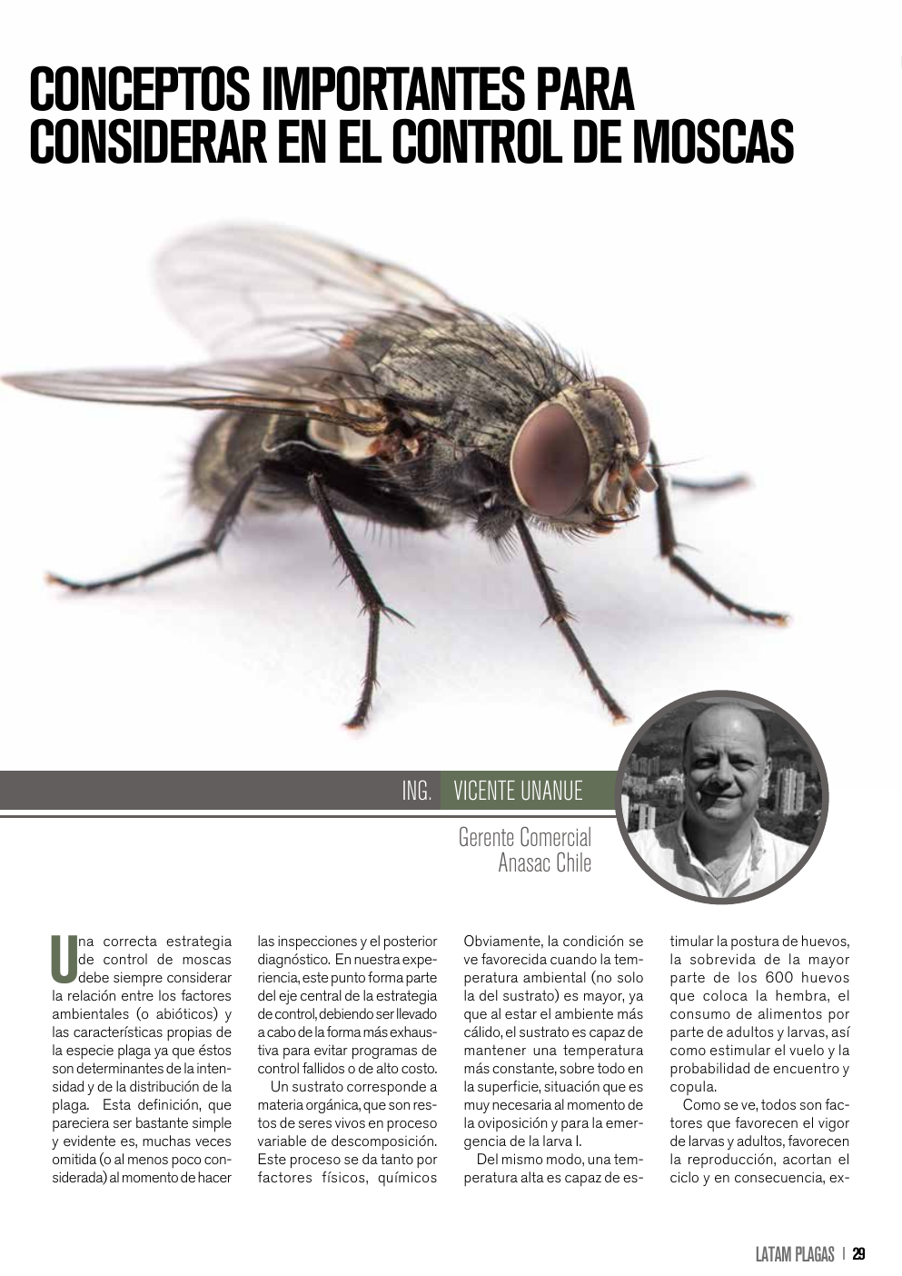 Apertura del artículo sobre conceptos para el control de moscas