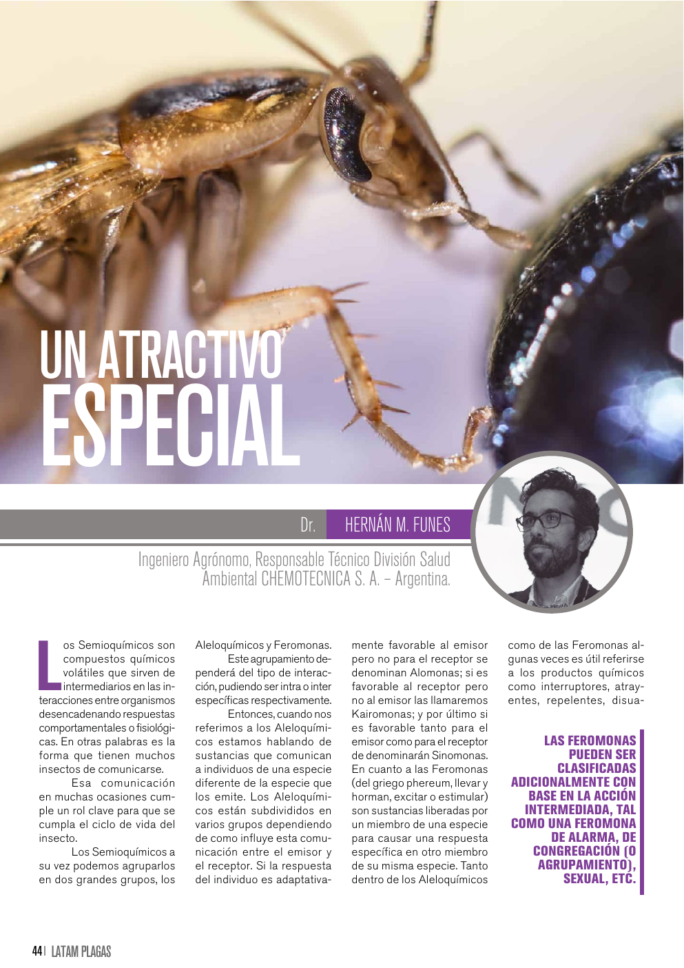 Apertura del artículo sobre feromonas y semioquímicos
