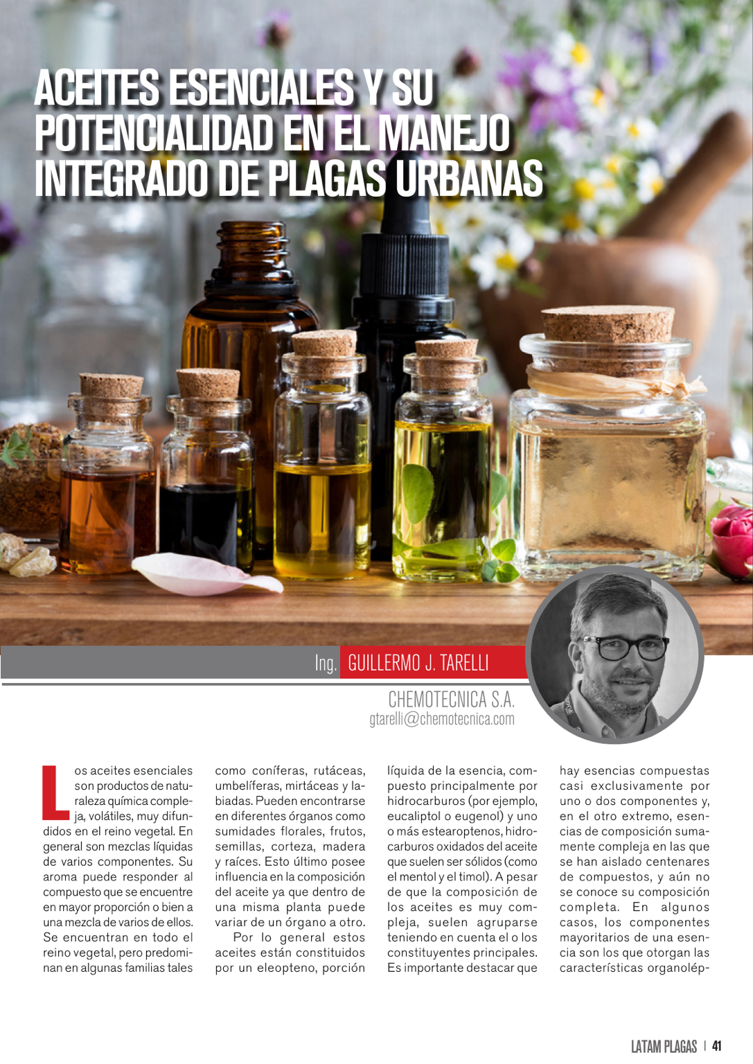 Apertura del artículo sobre aceites esenciales y manejo integrado de plagas urbanas