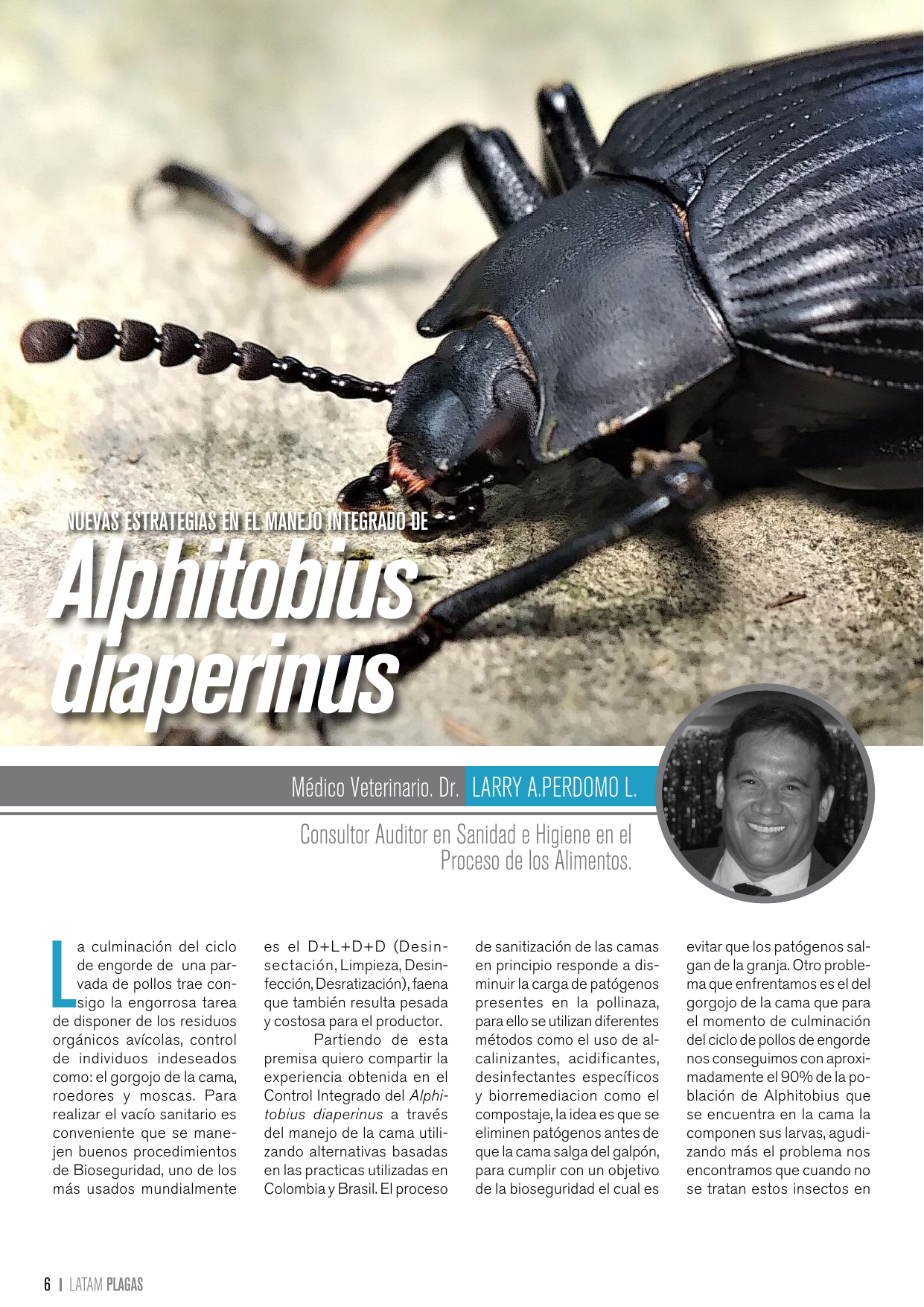 Apertura del artículo sobre manejo integrado de Alphitobius diaperinus