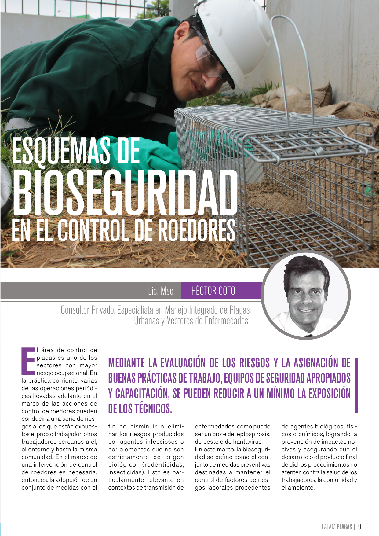 Apertura del artículo sobre bioseguridad en el control de roedores