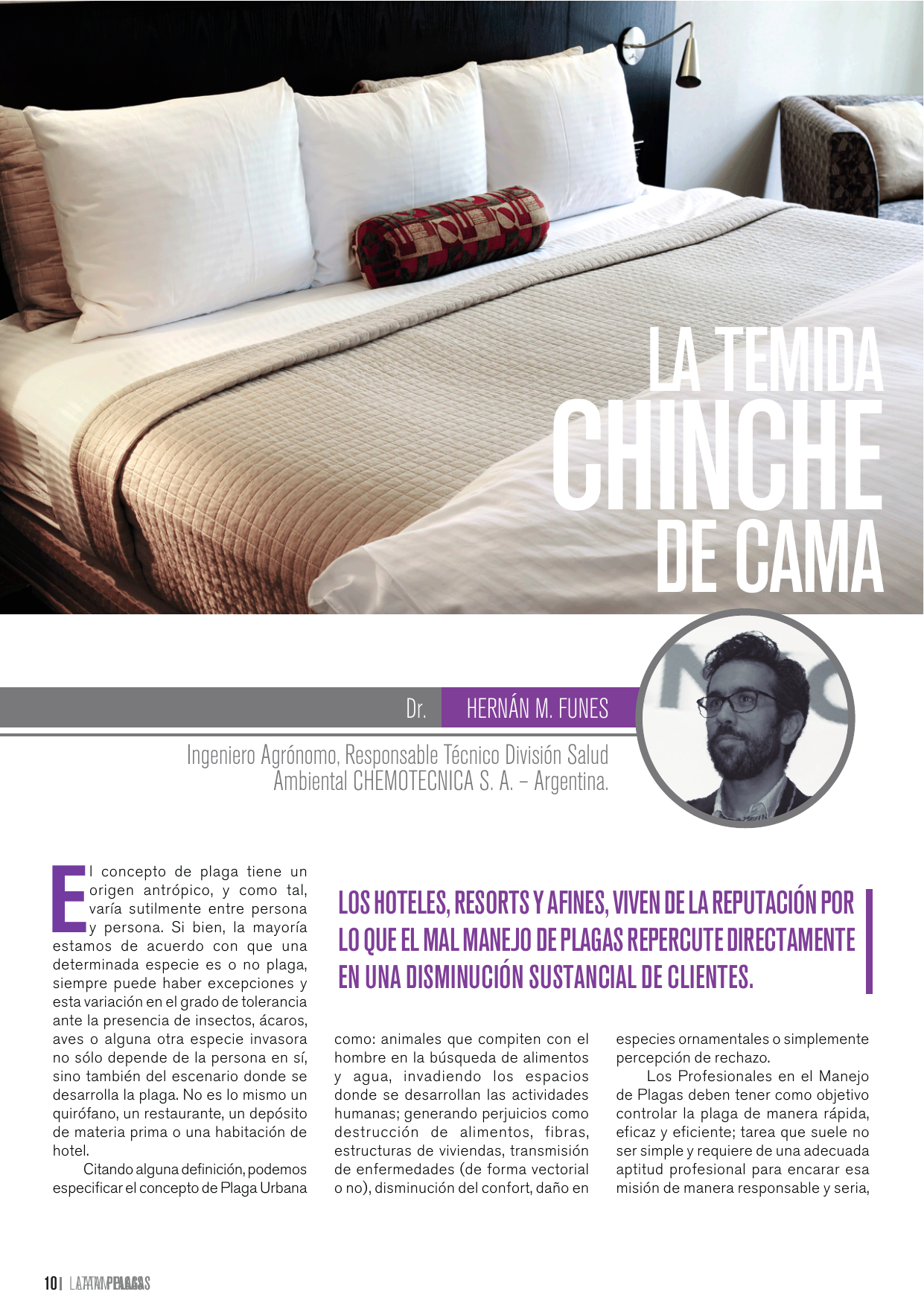 Apertura del artículo La temida chinche de cama