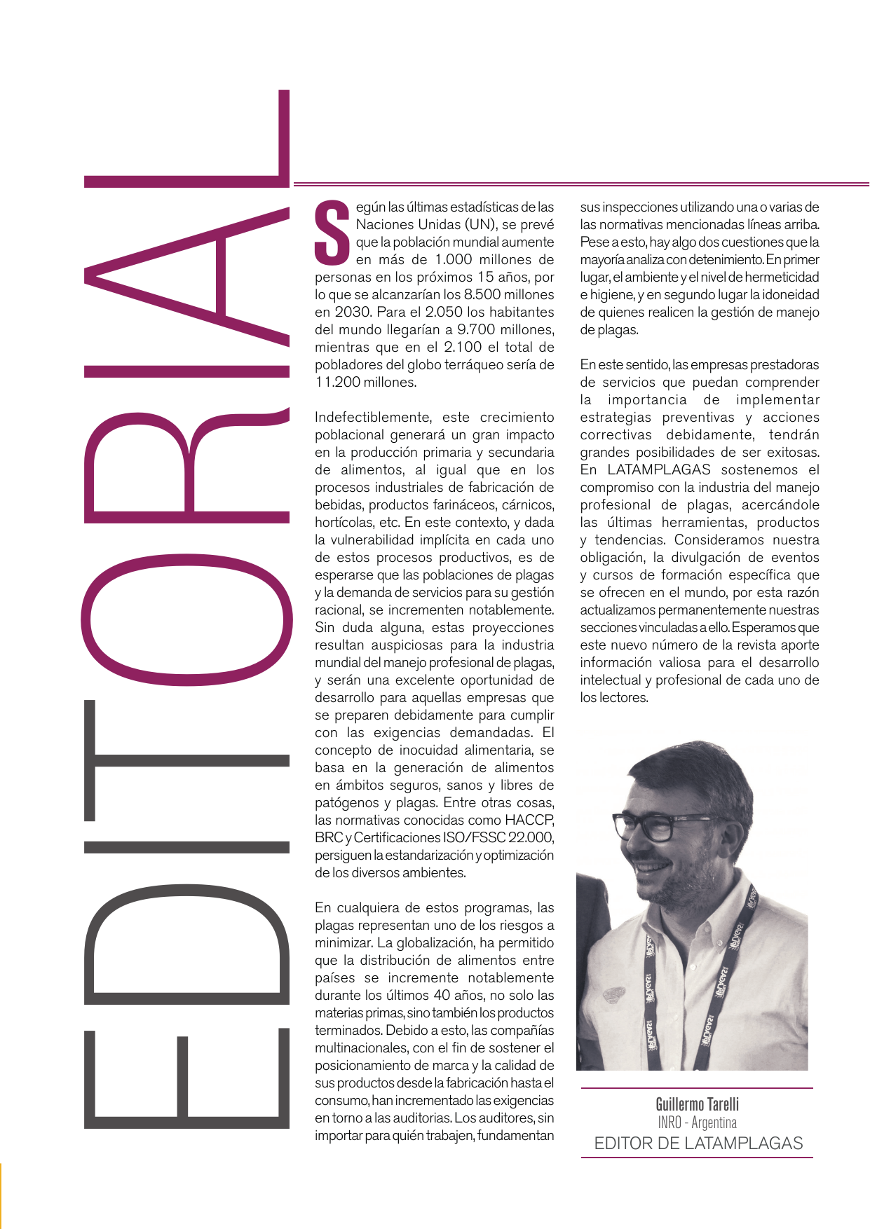 Editorial de la séptima edición de Latam Plagas