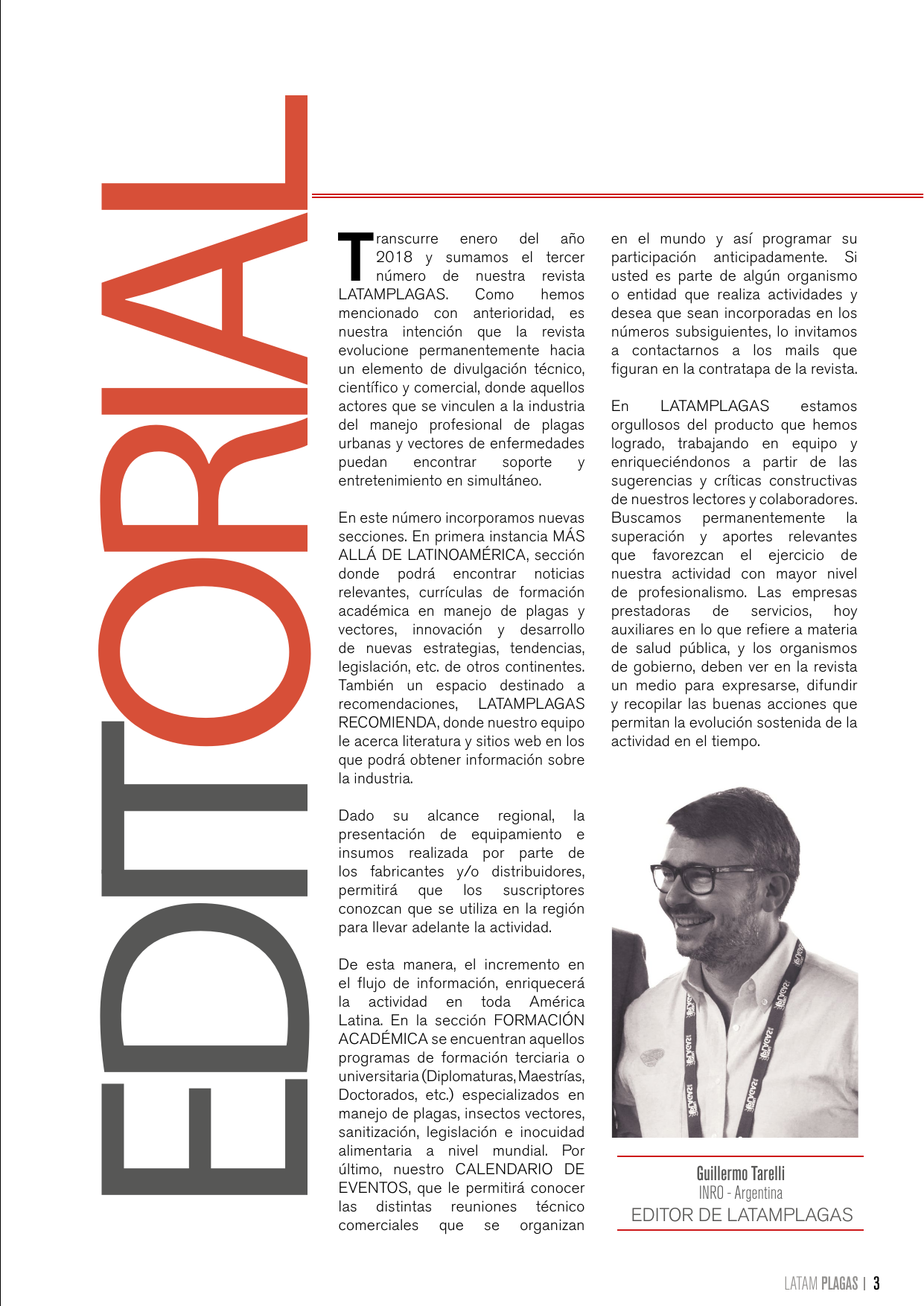 Editorial de la tercera edición de Latam Plagas