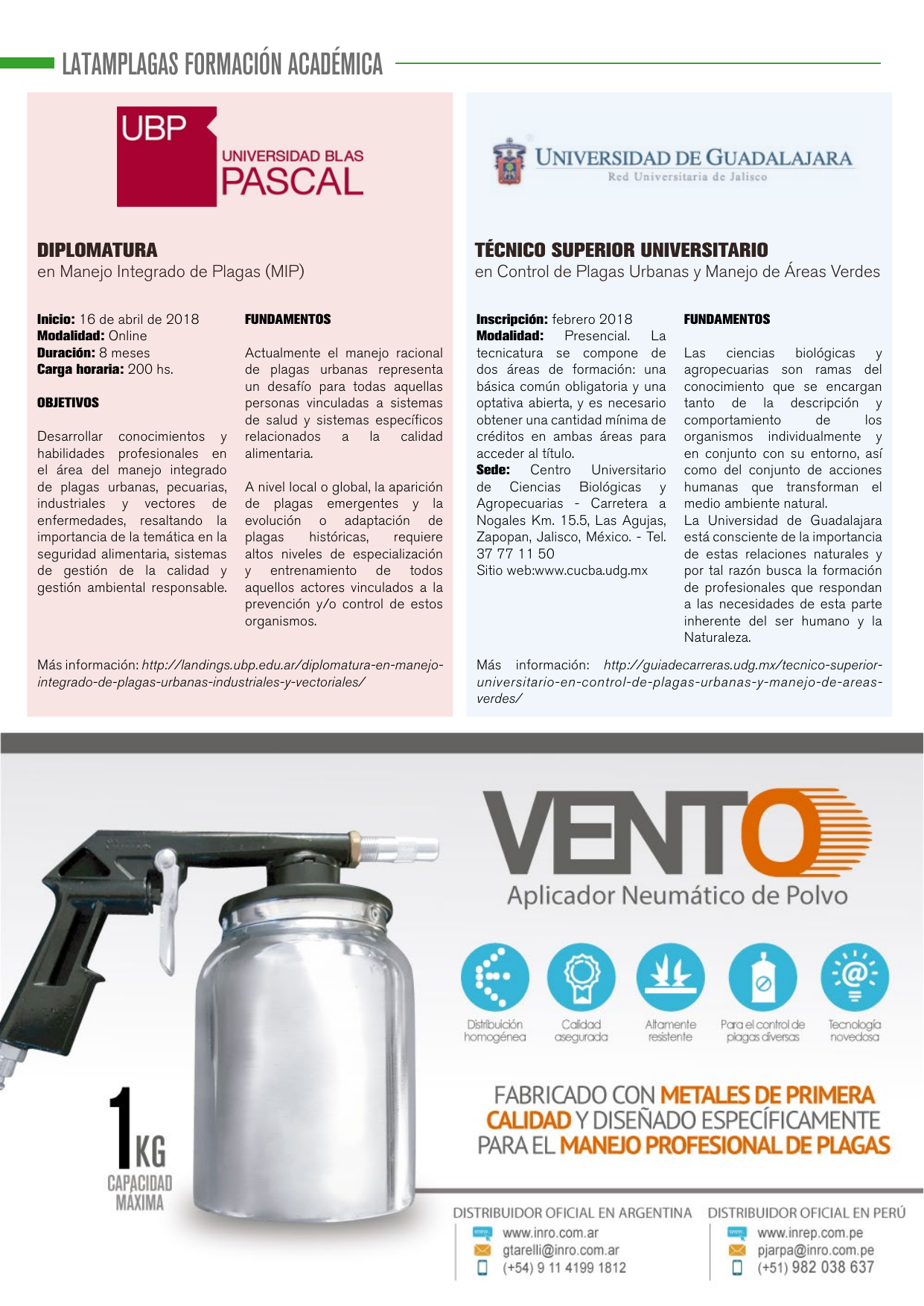 Página de formación académica de la tercera edición