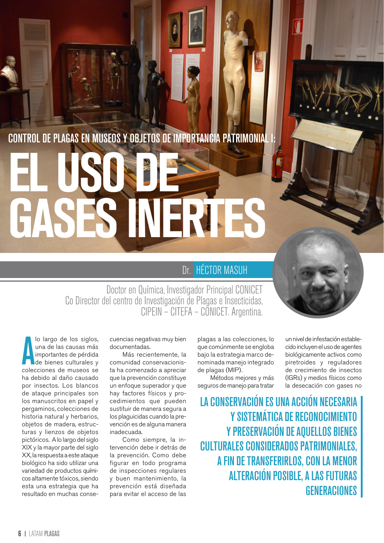 Apertura del artículo sobre control de plagas en museos con gases inertes