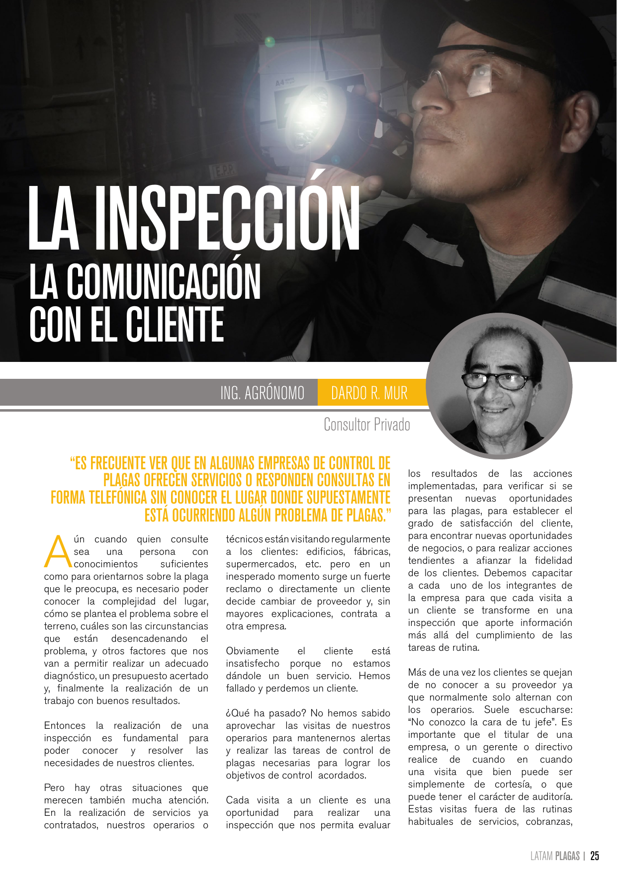 Apertura del artículo sobre la comunicación con el cliente