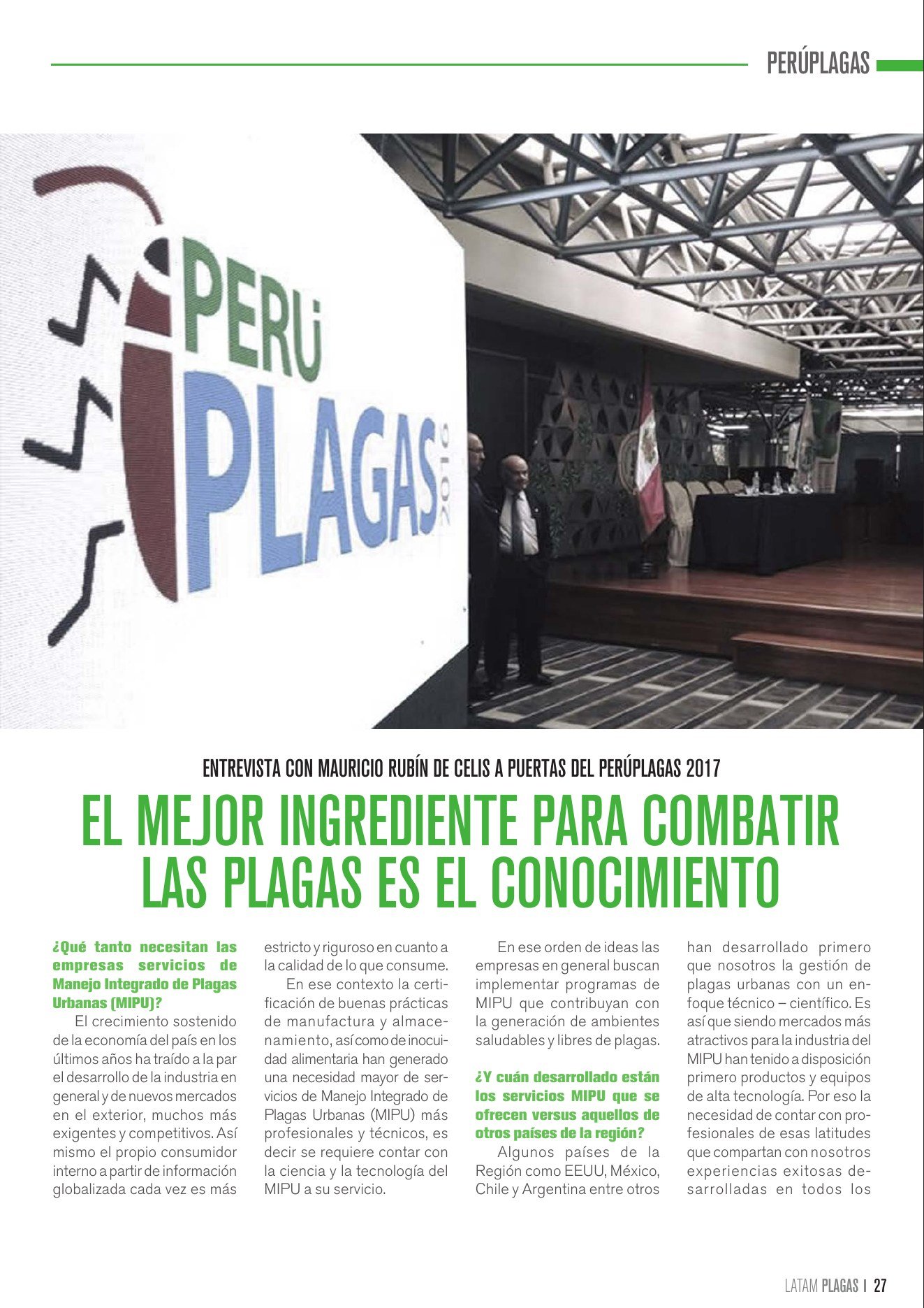 Apertura de la entrevista sobre PerúPlagas 2017