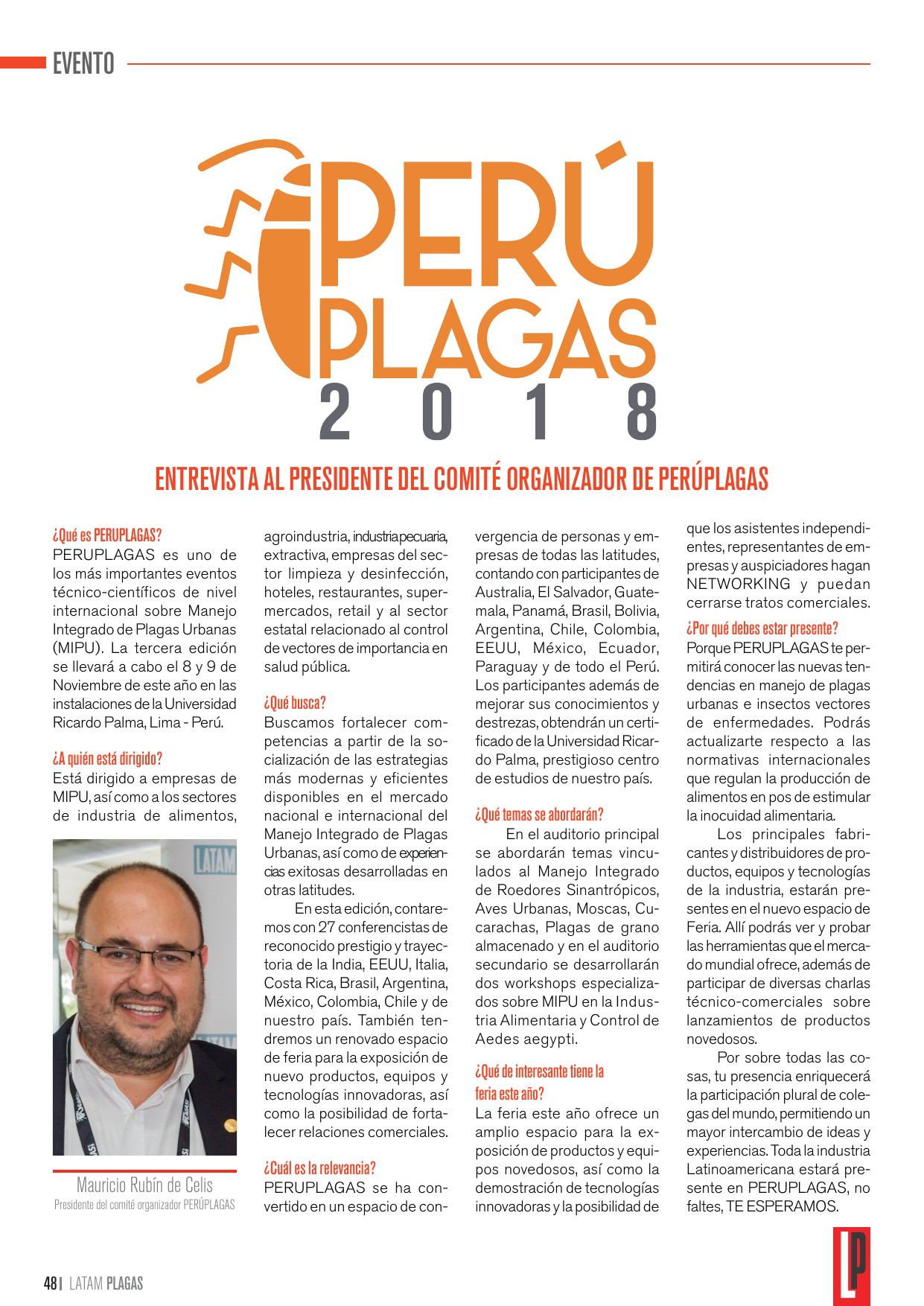 Entrevista al presidente del comité organizador de PERUPLAGAS 2018