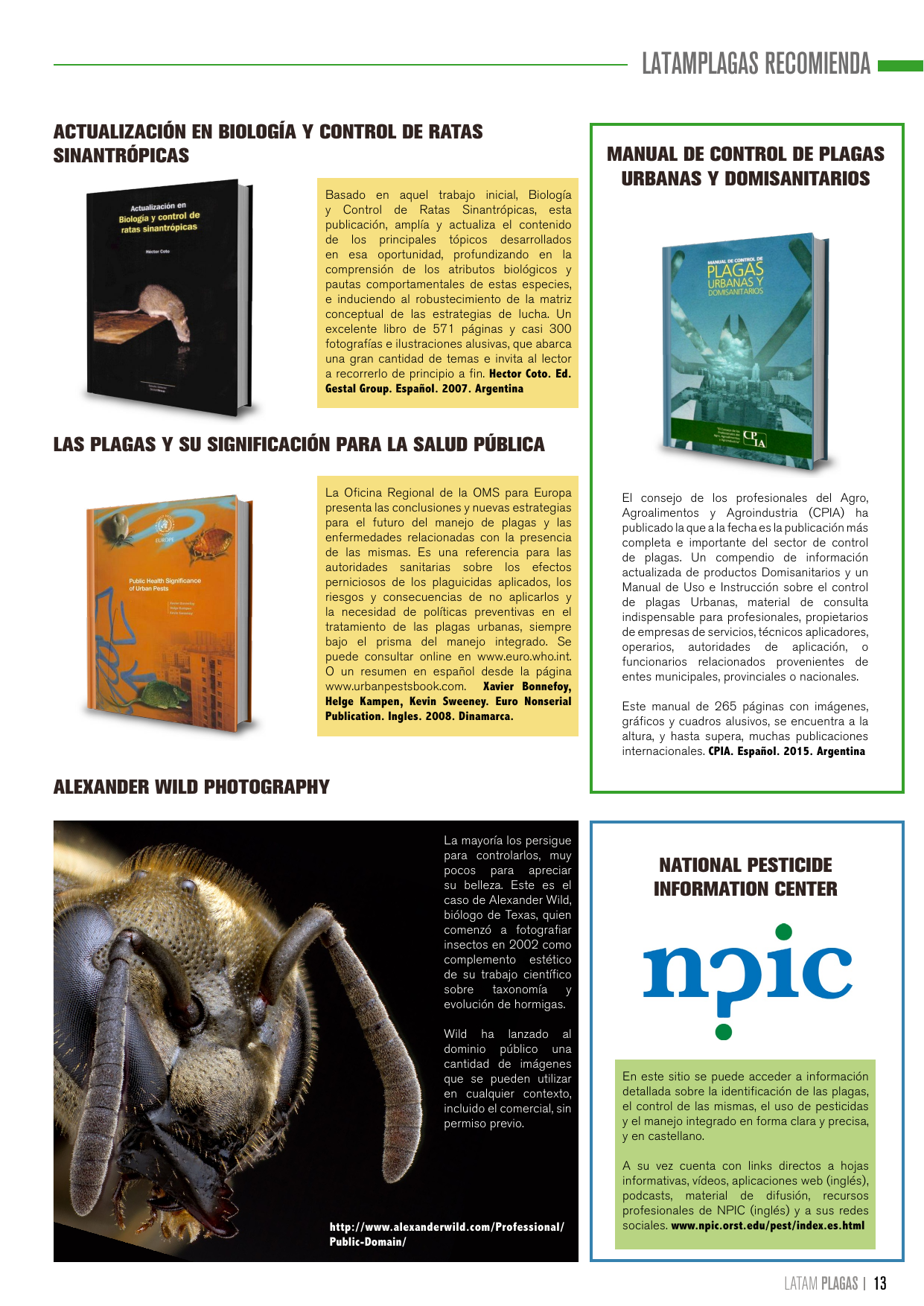 Página de recomendaciones editoriales de la tercera edición