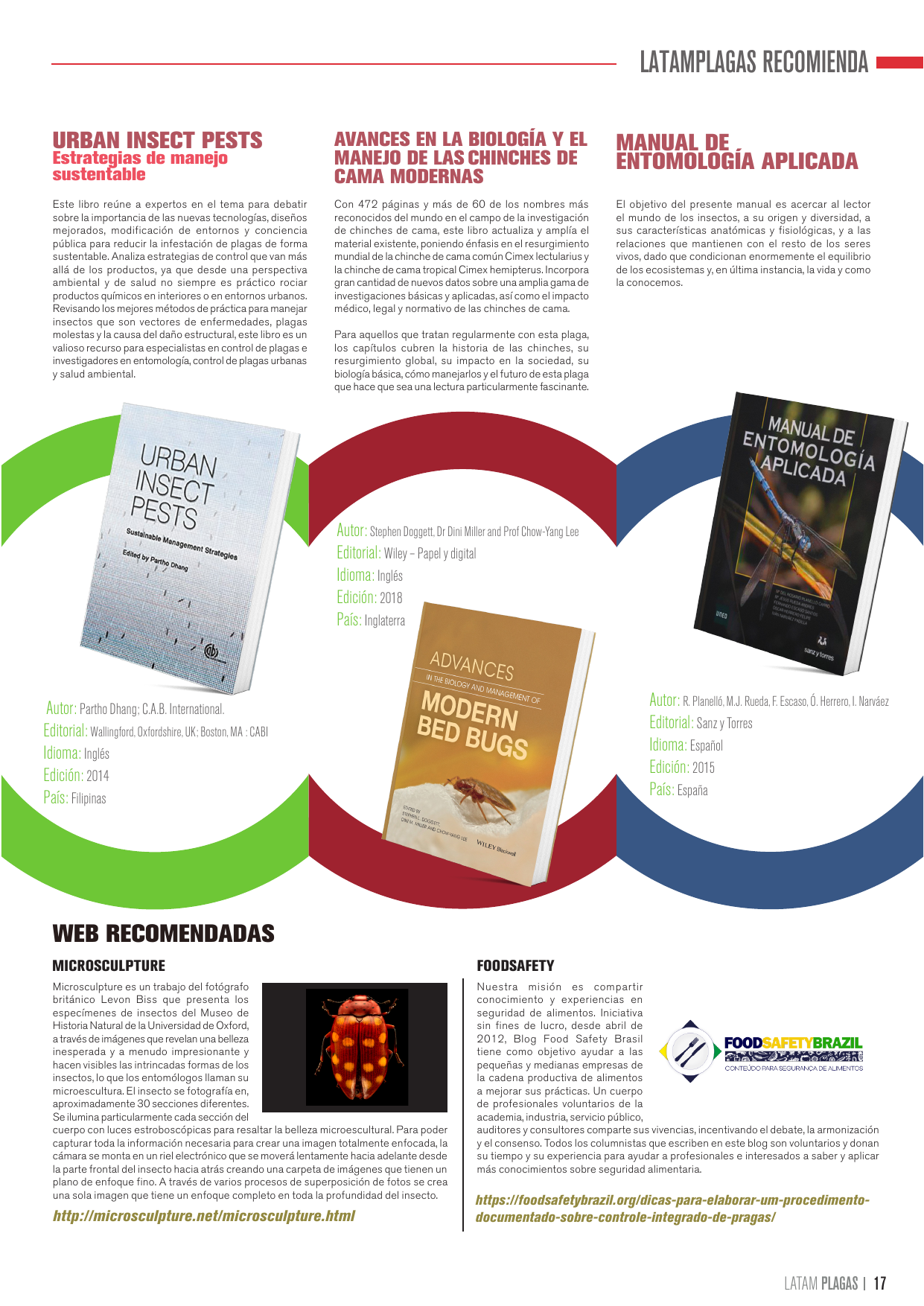 Página de recomendaciones editoriales de la sexta edición