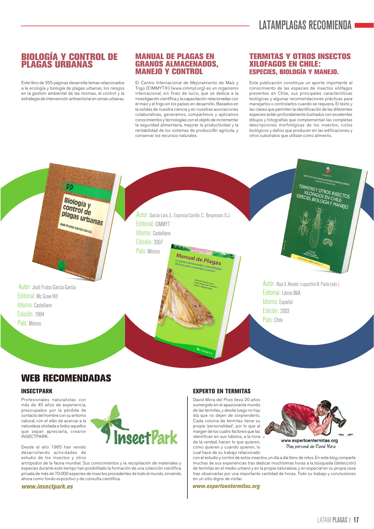 Página de recomendaciones editoriales de la séptima edición