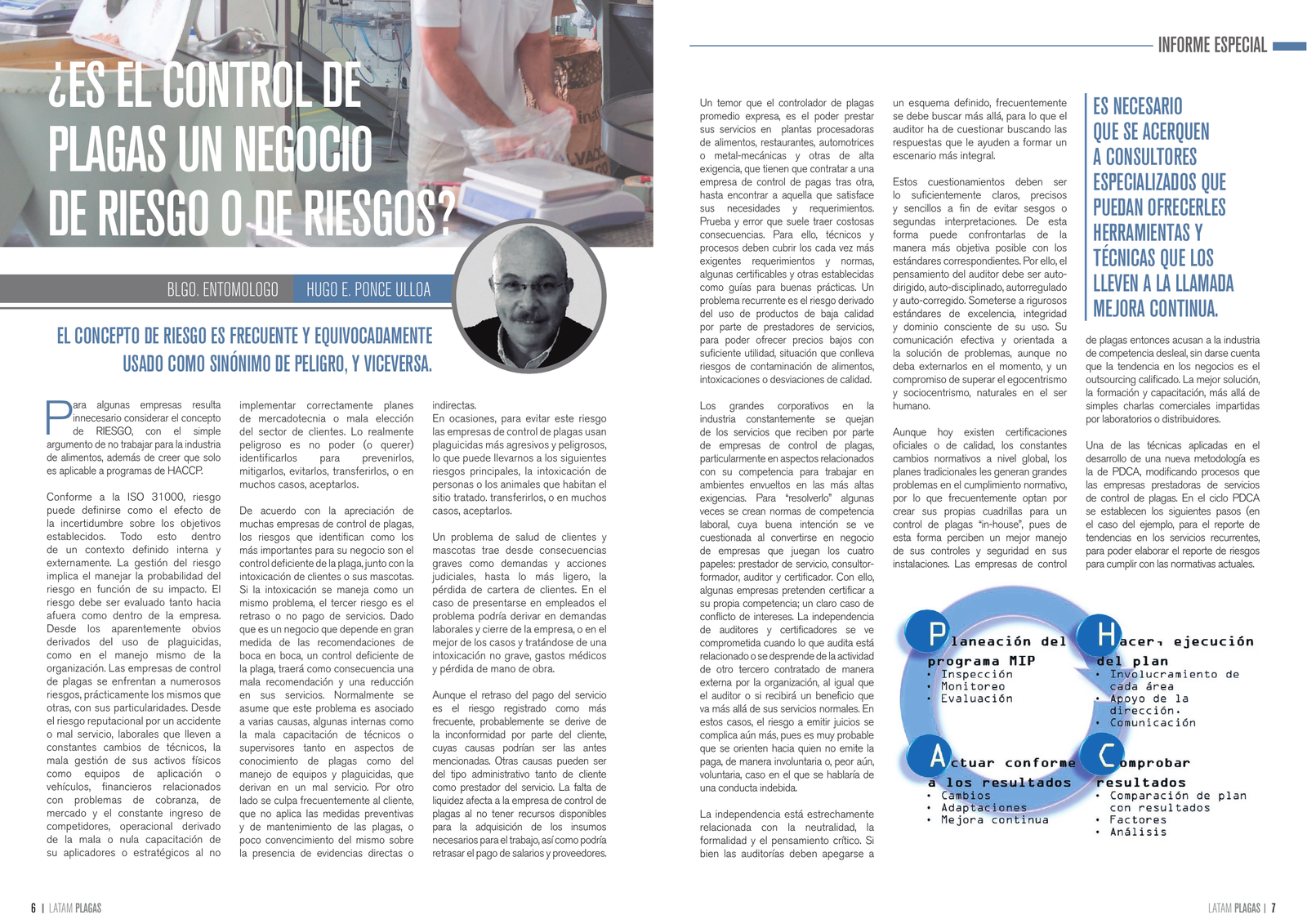 Apertura del artículo sobre el control de plagas y la gestión de riesgos