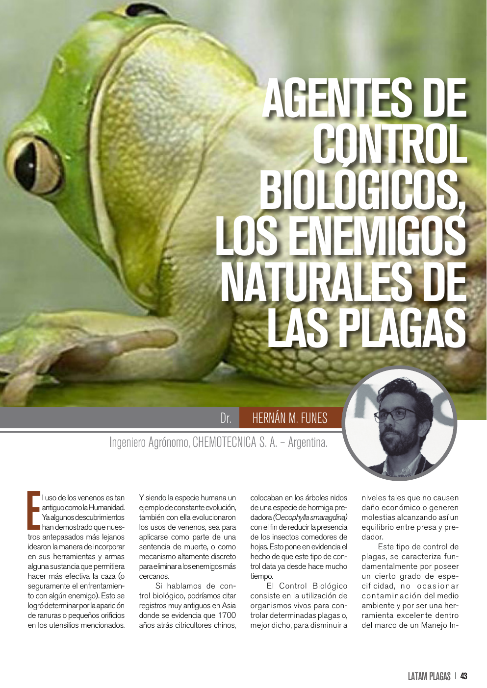 Apertura del artículo sobre agentes de control biológico