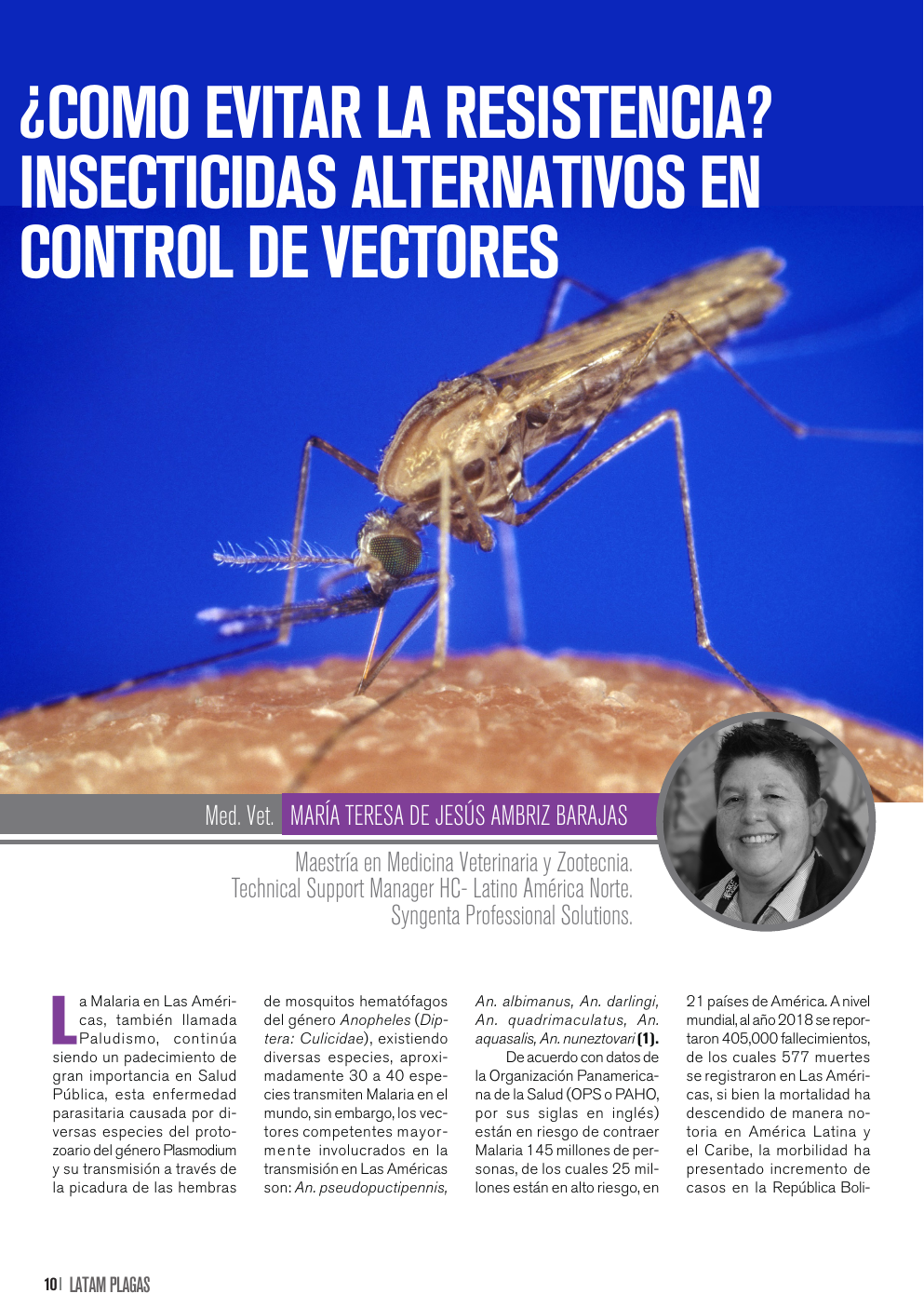 Apertura del artículo sobre resistencia a insecticidas
