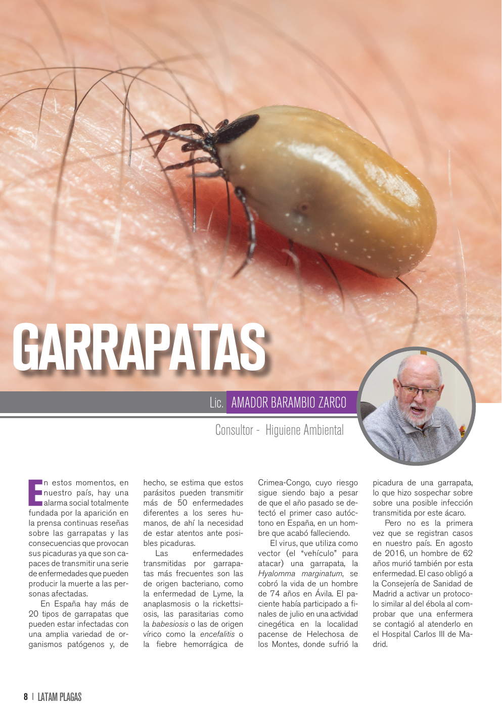 Apertura del artículo sobre garrapatas