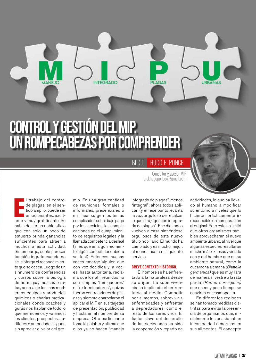 Apertura del artículo sobre control y gestión del MIP