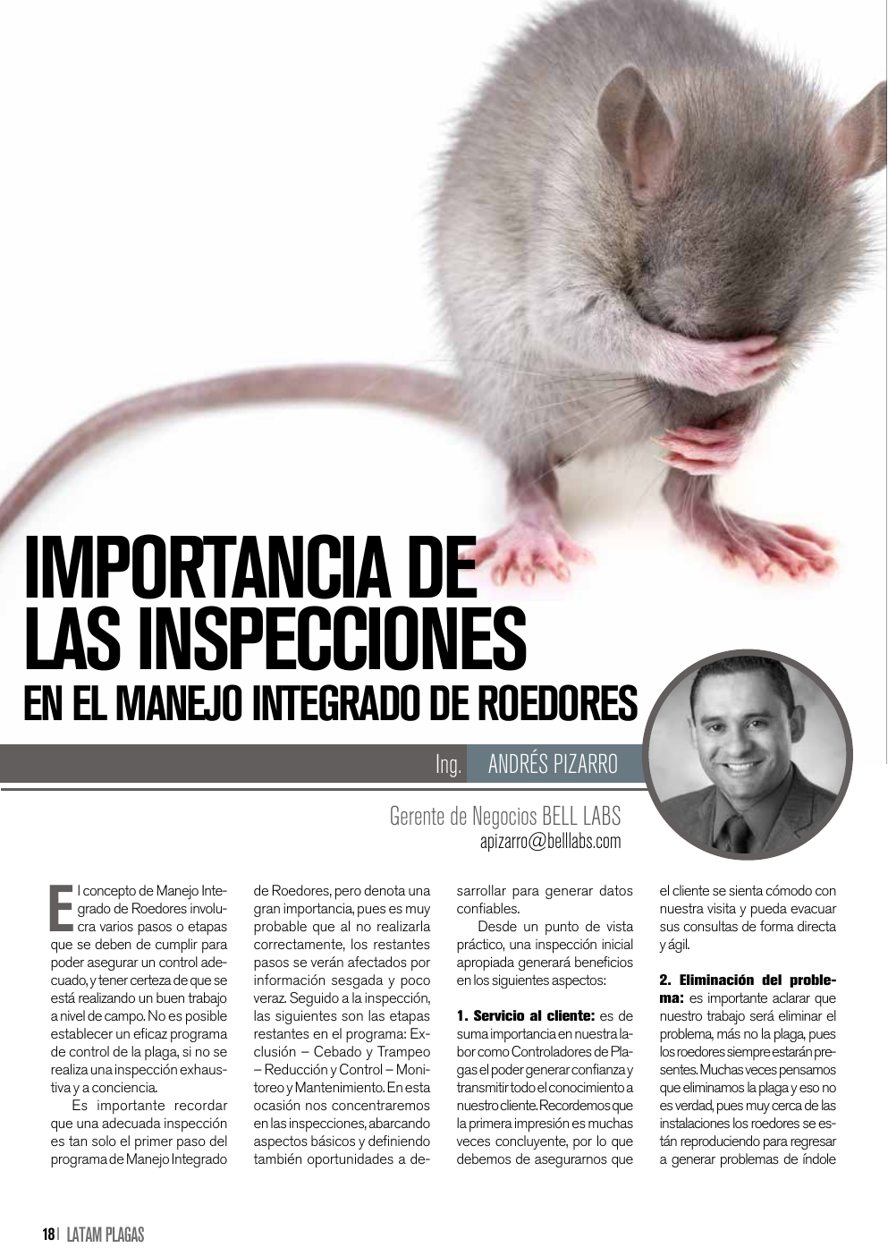 Apertura del artículo sobre inspecciones en manejo integrado de roedores