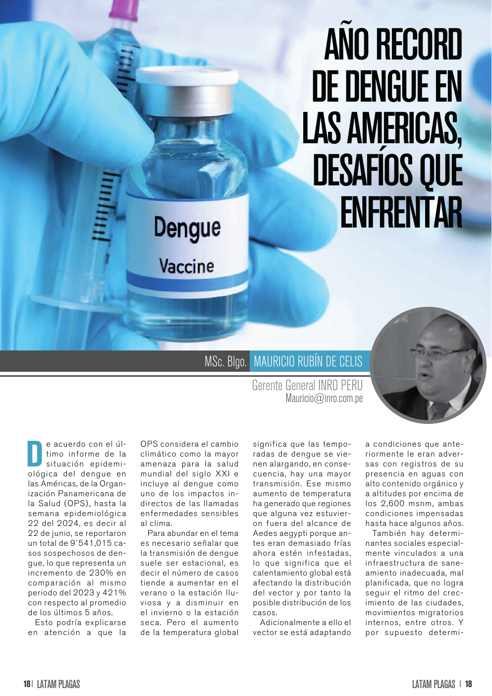 Apertura del artículo sobre dengue en las Américas