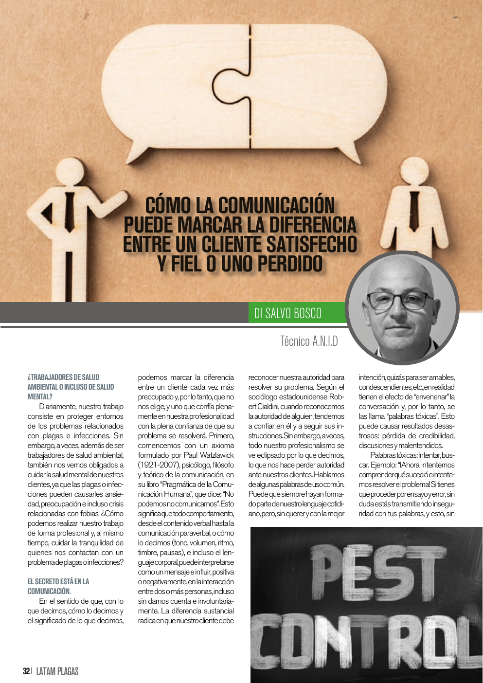 Apertura del artículo sobre comunicación profesional con clientes