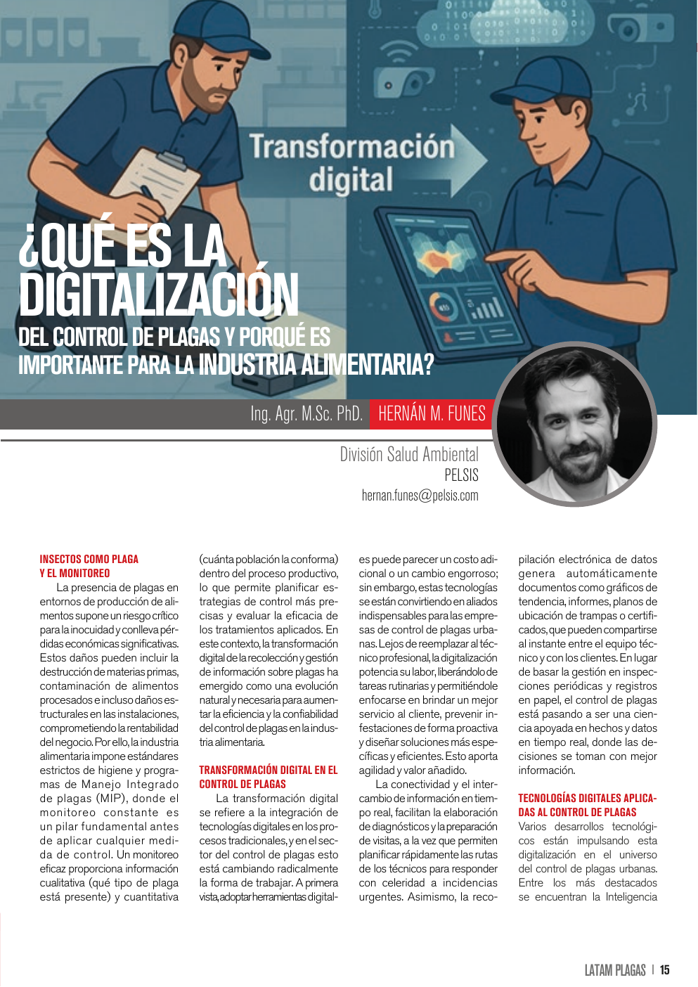 Apertura del artículo sobre digitalización del control de plagas en la industria alimentaria