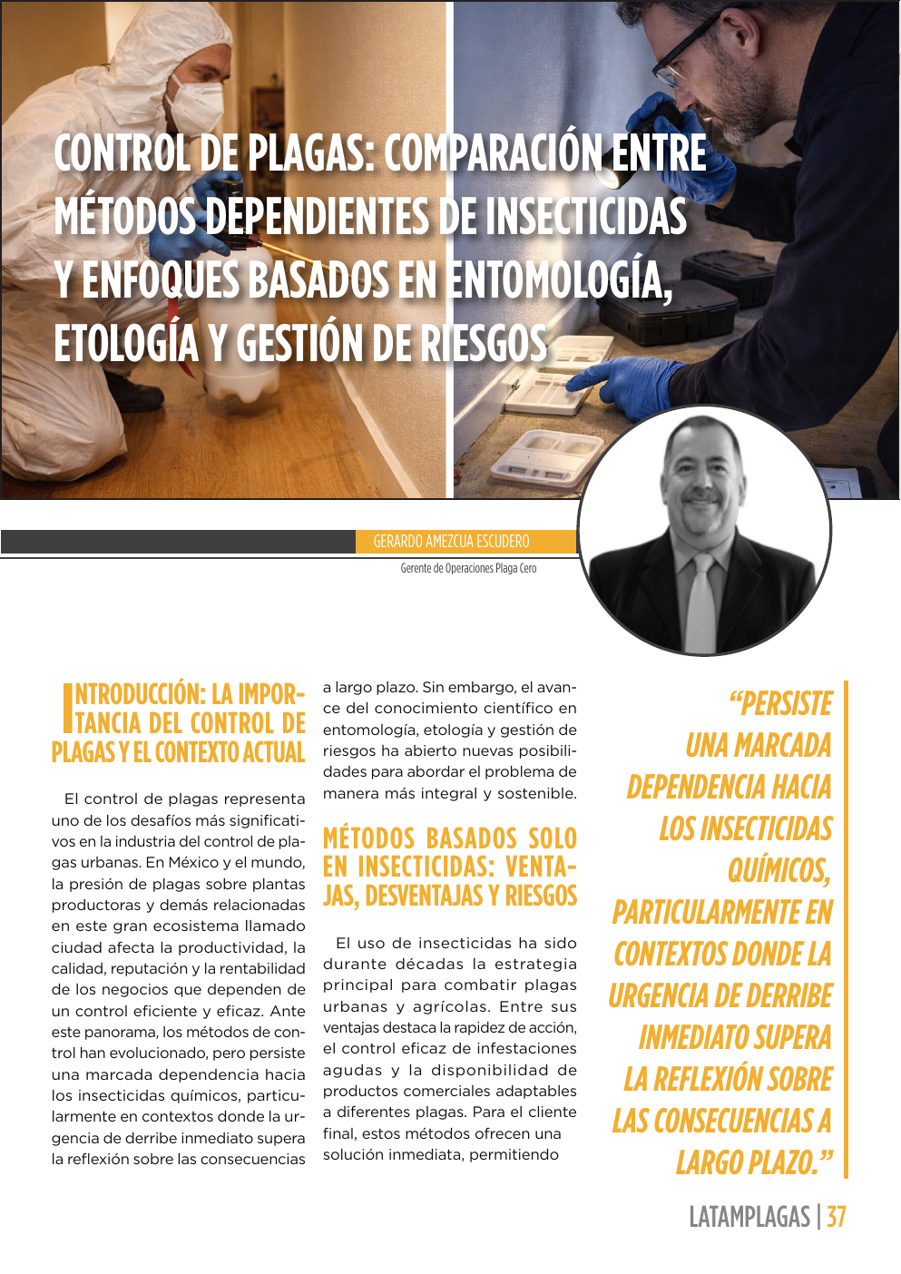 Apertura del artículo sobre comparación entre métodos de control de plagas