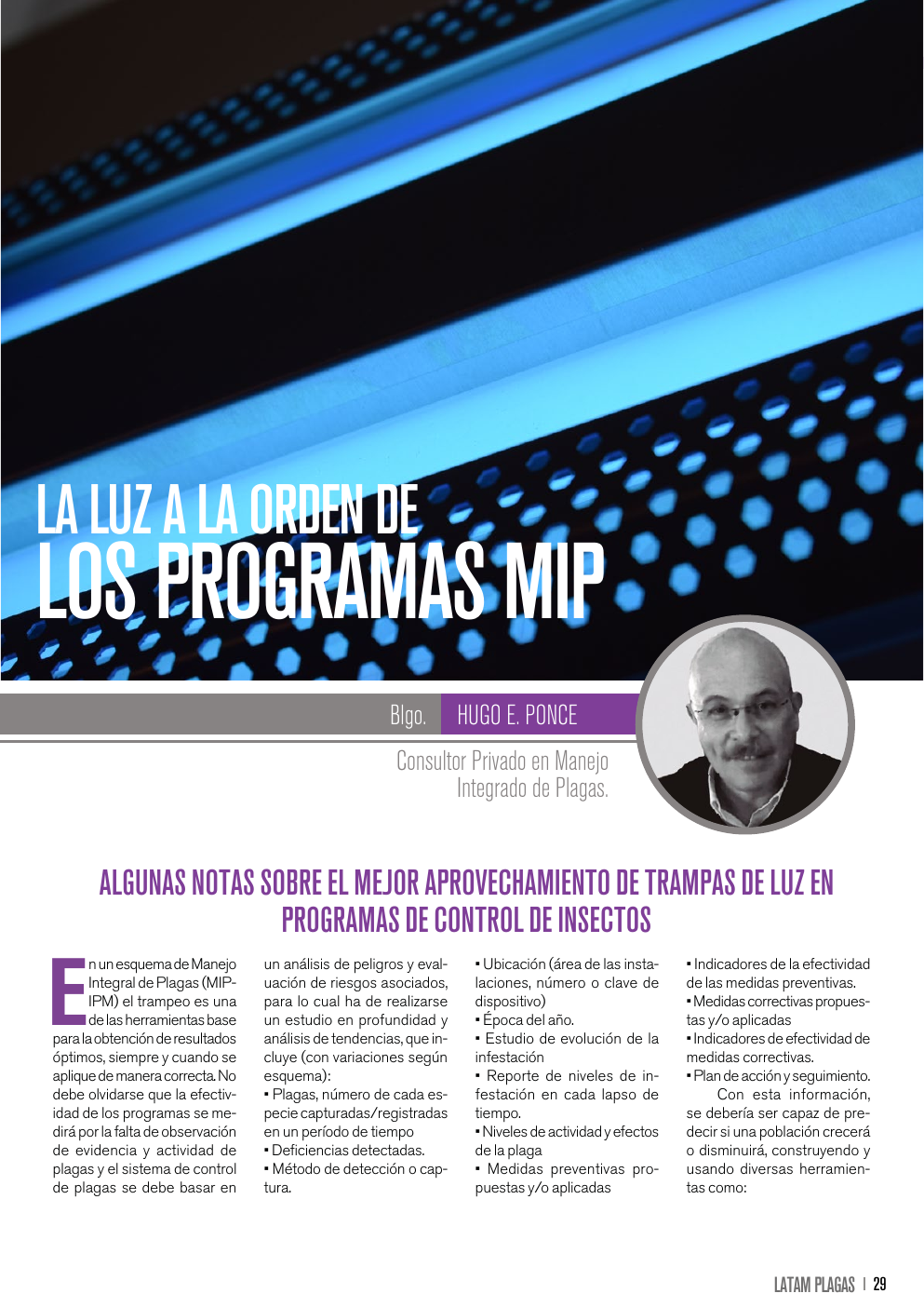 Apertura del artículo sobre trampas de luz en programas MIP