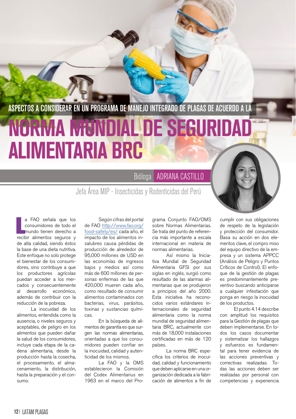Apertura del artículo sobre programas MIP y norma BRC