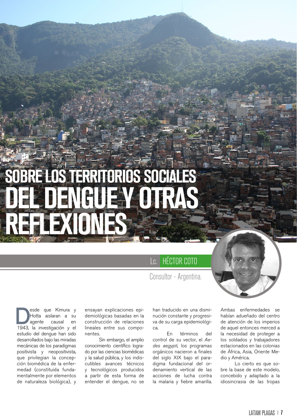 Apertura del artículo sobre territorios sociales del dengue